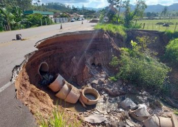 Prefeitura de SJB quer autorização para iniciar trabalhos em cratera na SC-108