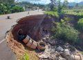 Cratera na SC-108 aumenta e Prefeitura de SJB alerta para risco de interdição da rodovia