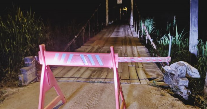 Ponte pênsil está interditada e passará por manutenção