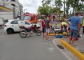 Motociclista tem lesões leves, em acidente no Centro de São João Batista