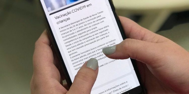Nova Trento divulga formulário após baixa adesão da vacinação de crianças contra a Covid-19