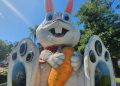 Maior coelho de páscoa de Santa Catarina é a grande atração, em Nova Trento