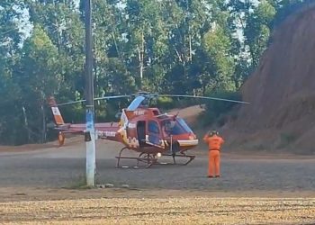 Trilheiro fica ferido em Canelinha e é resgatado por helicóptero