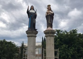 Nova Trento conclui instalação das estátuas de Santa Paulina e Nossa Senhora do Bom Socorro