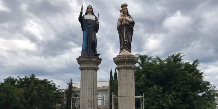 Nova Trento conclui instalação das estátuas de Santa Paulina e Nossa Senhora do Bom Socorro