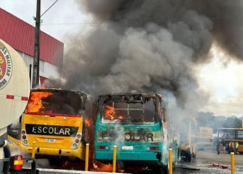 Incêndio destrói cinco ônibus escolares em São João Batista
