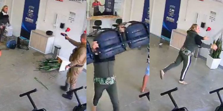 Mulher destrói farmácia municipal e é presa em Penha