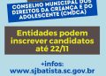 Entidades podem indicar candidatos para eleição do CMDCA até quarta-feira