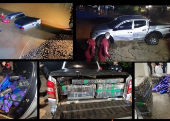 Homem tenta fugir e joga picape carregada com maconha no rio Uruguai