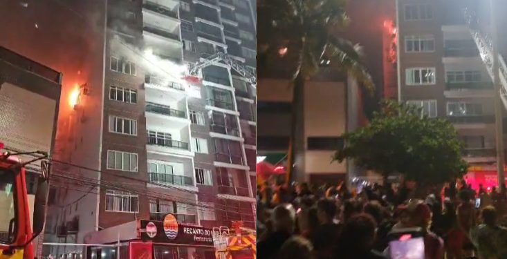 Bombeiro Militar combate incêndio em apartamento alugado para temporada em BC