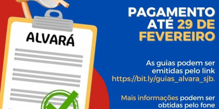 Guias da taxa de Fiscalização para Funcionamento e de Alvará Sanitário já estão disponíveis em SJB