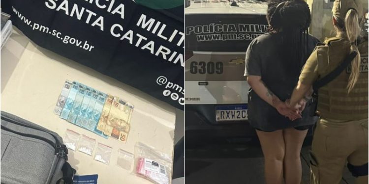 Polícia Militar prende suspeita de fazer tele entrega de droga e encontra cocaína no sutiã em Canelinha