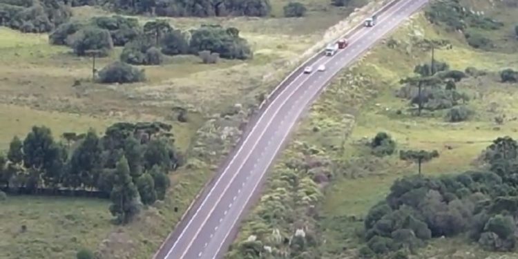 Policia Militar rodoviária realiza fiscalização com drone em rodovias estaduais