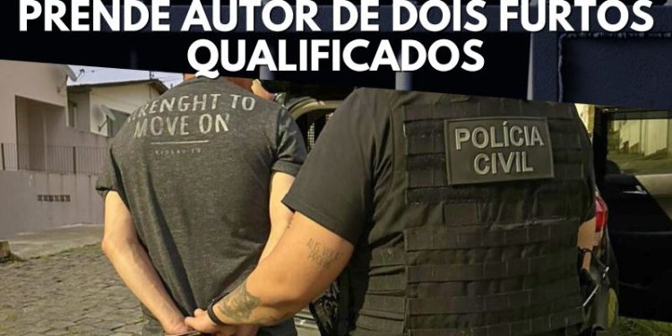 Polícia Civil identifica e prende autor de dois furtos qualificados