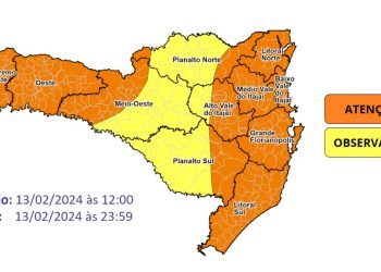 Alerta da Defesa Civil: Frente fria e calor intenso causarão temporais em Santa Catarina