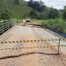 Defesa Civil de Nova Trento interdita ponte José Tridapalli no bairro Ponta Fina Sul