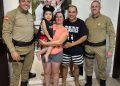 Policiais de São João Batista visitam Laurinha e realizam o sonho da pequena de conhecer uma guarnição da Policia Militar