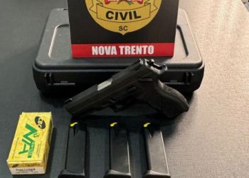 POLÍCIA CIVIL APREENDE ARMA DE FOGO E MUNIÇÕES EM NOVA TRENTO