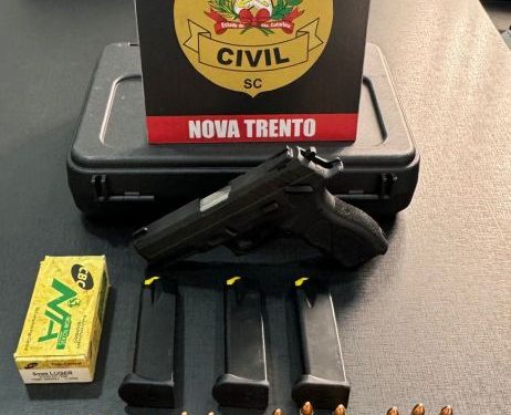 POLÍCIA CIVIL APREENDE ARMA DE FOGO E MUNIÇÕES EM NOVA TRENTO