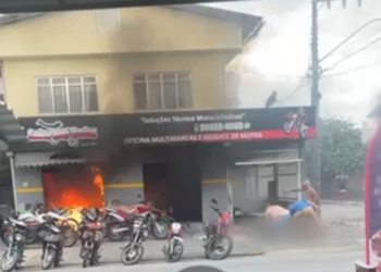 Incêndio deixa 2 pessoas gravemente feridas em Itajaí