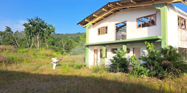 Saúde aplica fumacê na antiga empresa Trento Brasil e rua 6 de Maio no bairro Trinta Réis