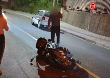 Homem fica ferido em acidente no bairro Trinta Réis em Nova Trento