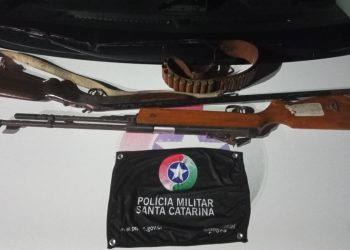Após denúncia de violência doméstica Policia Militar prende suspeito e apreende arma de fogo em Nova Trento