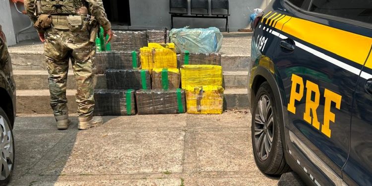 PRF apreende mais de 200 kg de maconha e recupera carro roubado na BR-101