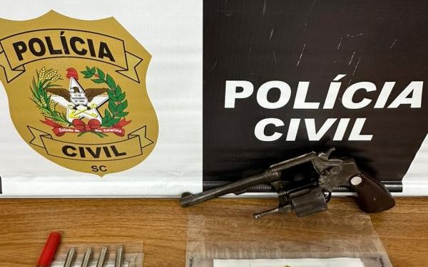 Policia Civil investiga crime de ameaça e apreende arma de fogo em Nova Trento