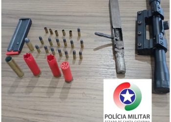 Adolescente é apreendido pela Polícia Militar com munições e arma de fabricação caseira em Canelinha