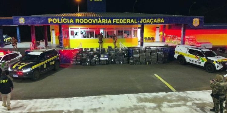 Ação conjunta PRF e PM/SC faz a maior apreensão de maconha do ano em SC