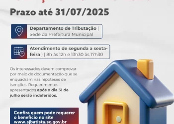 Requerimento para isenção do pagamento do IPTU 2026 pode ser apresentado até o final deste mês