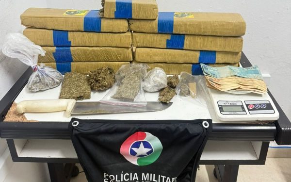 Após abordagem a guarnição de Motopatrulhamento apreende grande de droga em Brusque