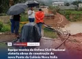 Equipe técnica da Defesa Civil Nacional vistoria obras de construção da nova Ponte da Colônia Nova Itália