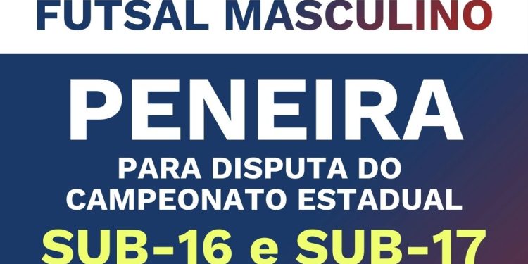 Fube promove peneira de Futsal Masculino para categorias sub-16 e sub-17 no sábado (21/02)