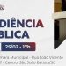 Audiência pública para prestação de contas do 3º quadrimestre de 2025 será realizada na próxima quarta-feira (25/02)