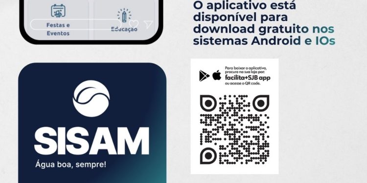 Segunda via da fatura de água do Sisam pode ser emitida pelo aplicativo Facilita+SJB