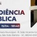 Conselho Municipal do Plano Diretor de São João Batista promove audiência pública nesta quarta-feira (15/04)