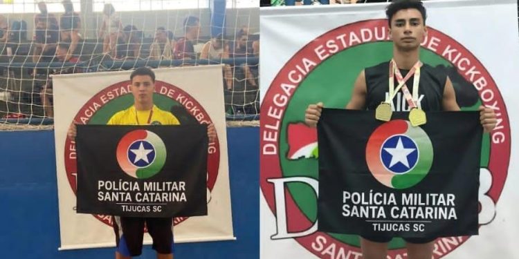 Projeto social da Polícia Militar de Tijucas conquista destaque no Campeonato Catarinense de Kickboxing