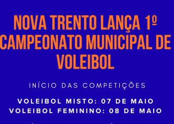 Nova Trento lança 1º Campeonato Municipal de Voleibol