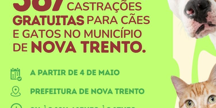 Programa Pet Levado a Sério abre inscrições para castração e microchipagem em Nova Trento