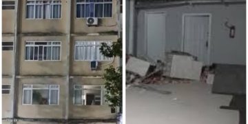 Prédio sofre abalo estrutural em Itajaí e mobiliza equipes de resgate