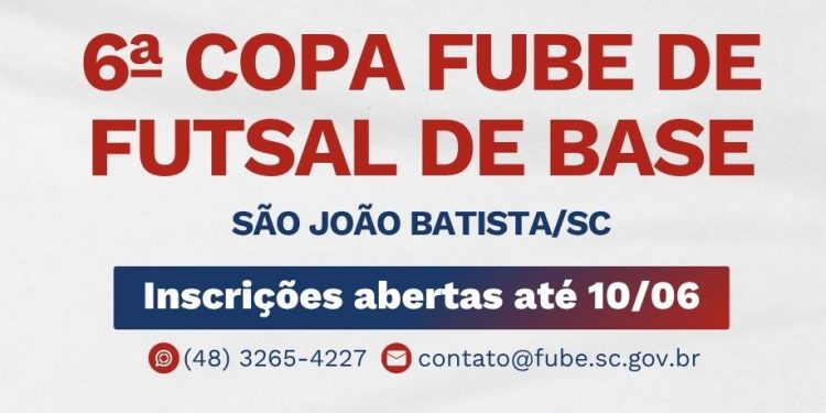 Inscrições abertas para a 6ª Copa Fube de Futsal de Base