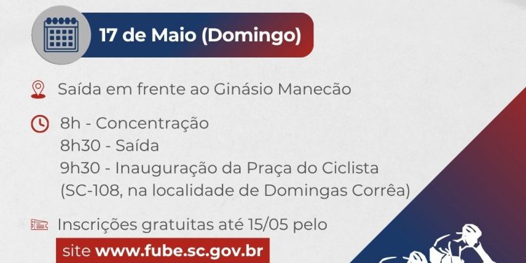 Pedal no dia 17 de maio marcará inauguração da Praça do Ciclista, no interior de São João Batista