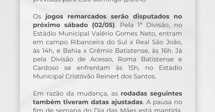 Fube promove ajustes na tabela do Municipal 2026 após adiamento de jogos