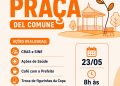 Sábado na Praça Del Comune terá CRAS e SINE, ações de Saúde, Café com o Prefeito, troca de figurinhas da Copa e inscrições do Pet Levado a Sério, em Nova Trento