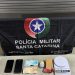 Polícia Militar de Santa Catarina atende ocorrência de tentativa de furto e tráfico de drogas em estabelecimento de Canelinha