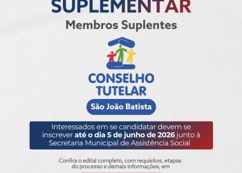 CMDCA de São João Batista abre inscrições para processo de escolha suplementar de conselheiros tutelares suplentes