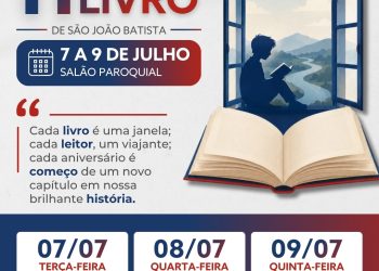 11ª Feira do Livro de São João Batista será realizada de 7 a 9 de julho