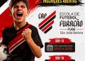 Escola de Futebol Furacão Fube abre inscrições para crianças e adolescentes de São João Batista e região